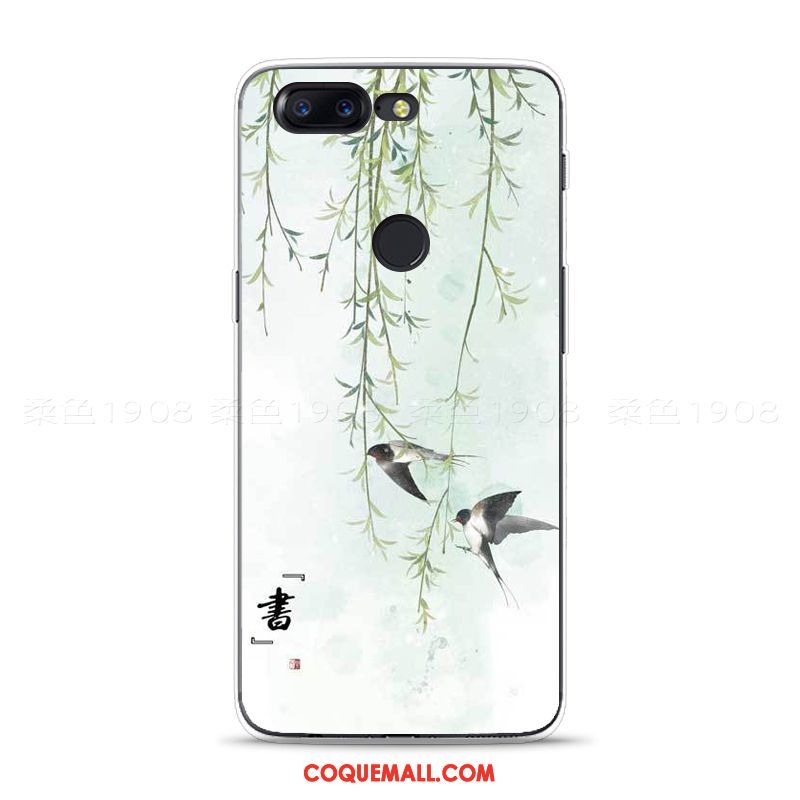 Étui Oneplus 5t Petit Téléphone Portable Frais, Coque Oneplus 5t Peinture À L'encre Style Chinois