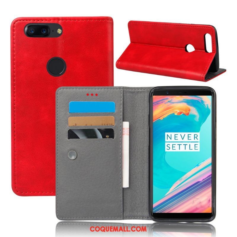 Étui Oneplus 5t Protection Vintage Étui En Cuir, Coque Oneplus 5t Business Carte