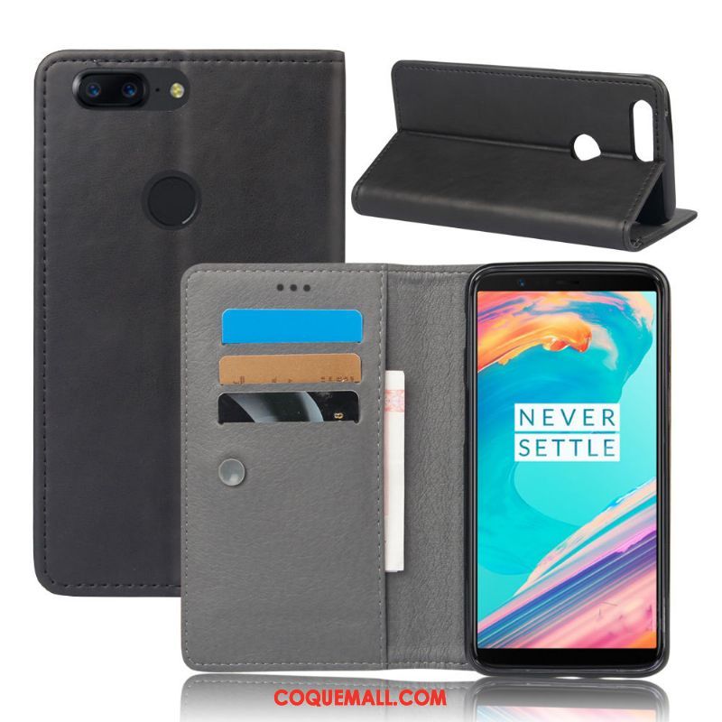 Étui Oneplus 5t Protection Vintage Étui En Cuir, Coque Oneplus 5t Business Carte