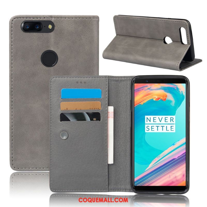 Étui Oneplus 5t Protection Vintage Étui En Cuir, Coque Oneplus 5t Business Carte