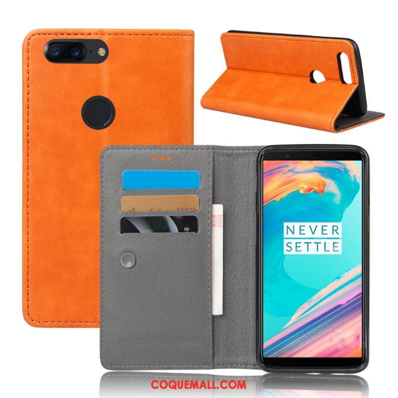 Étui Oneplus 5t Protection Vintage Étui En Cuir, Coque Oneplus 5t Business Carte