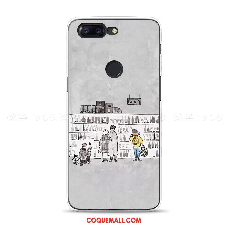 Étui Oneplus 5t Tout Compris Charmant Gris, Coque Oneplus 5t Fluide Doux Original