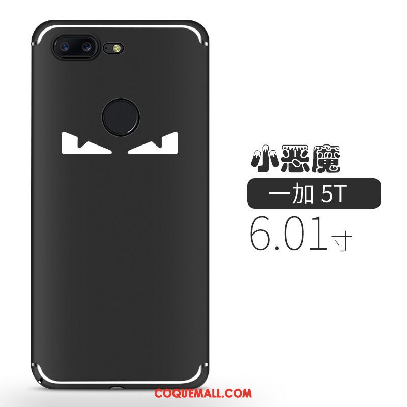 Étui Oneplus 5t Tout Compris Téléphone Portable Délavé En Daim, Coque Oneplus 5t Tendance Noir