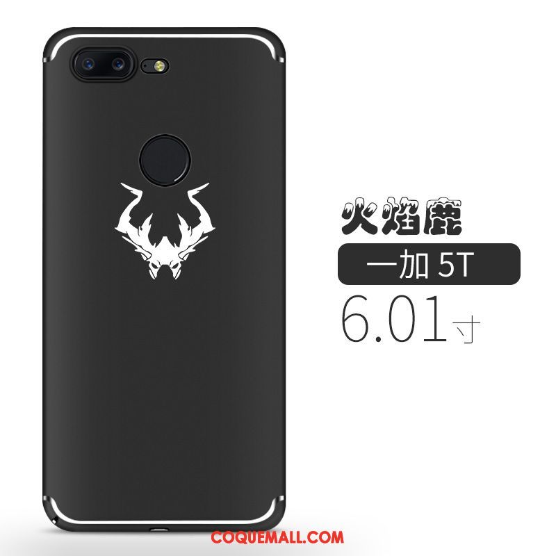 Étui Oneplus 5t Tout Compris Téléphone Portable Délavé En Daim, Coque Oneplus 5t Tendance Noir