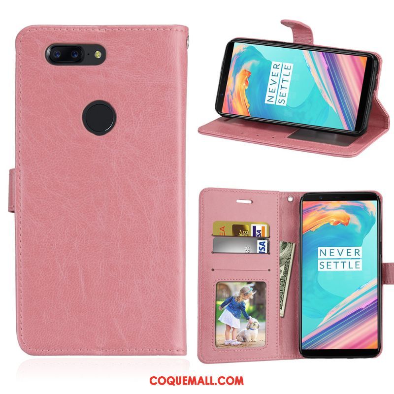 Étui Oneplus 5t Étui En Cuir Fluide Doux Rouge, Coque Oneplus 5t Protection Portefeuille