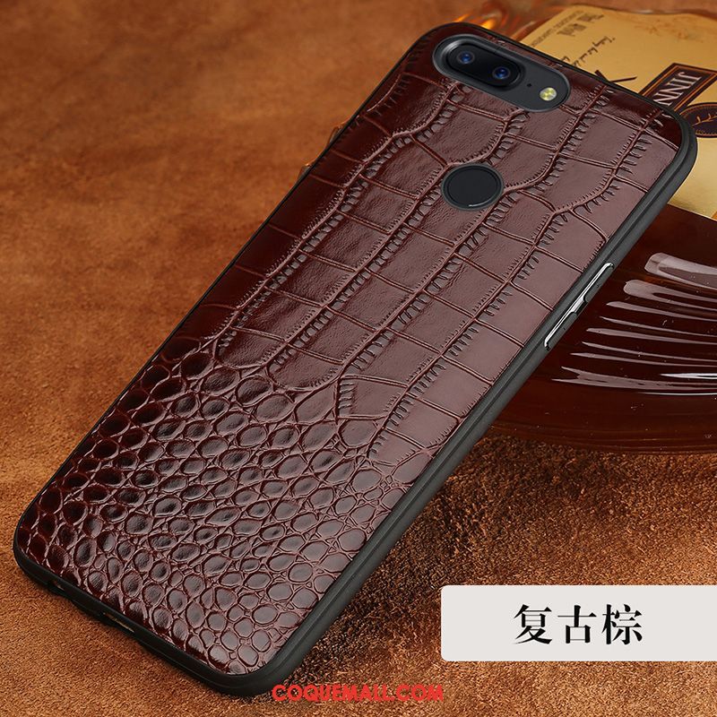 Étui Oneplus 5t Étui En Cuir Luxe Crocodile Modèle, Coque Oneplus 5t Cuir Téléphone Portable Braun