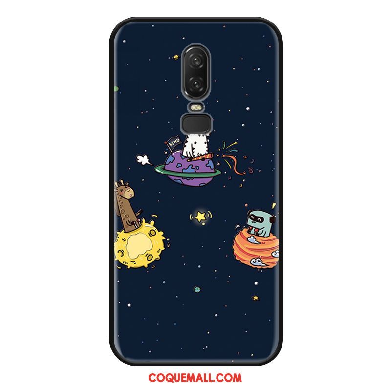 Étui Oneplus 6 Dessin Animé Téléphone Portable Grand, Coque Oneplus 6 Bleu Silicone