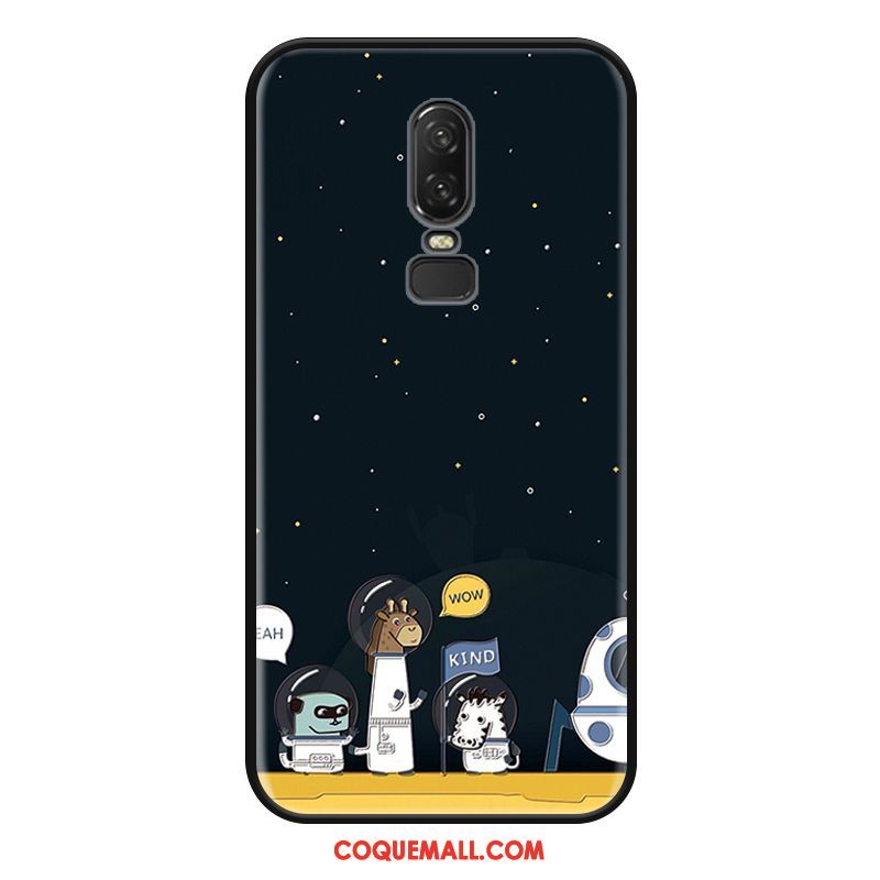 Étui Oneplus 6 Dessin Animé Téléphone Portable Grand, Coque Oneplus 6 Bleu Silicone