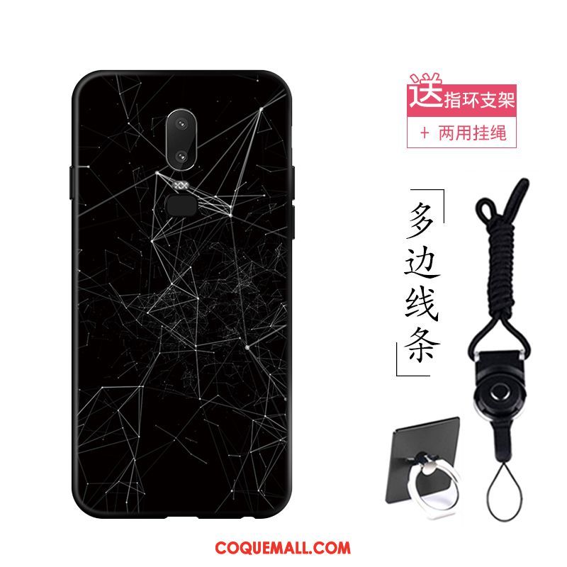 Étui Oneplus 6 Grue Fluide Doux Noir, Coque Oneplus 6 Silicone Ciel Étoilé