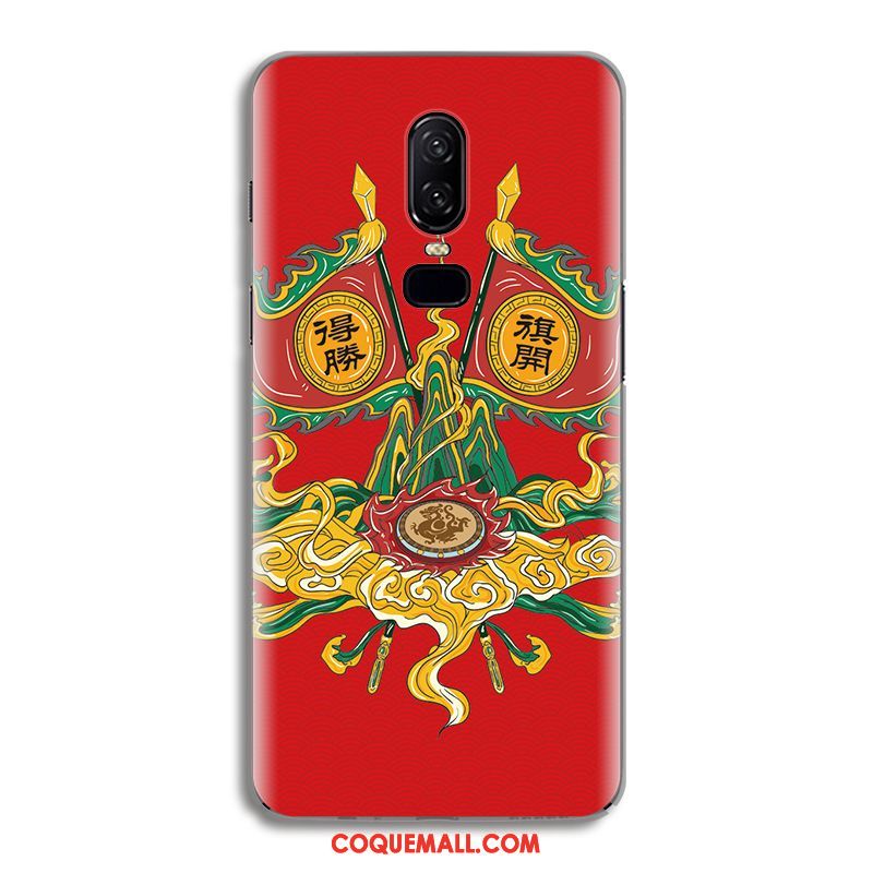 Étui Oneplus 6 Grue Original Protection, Coque Oneplus 6 Rouge Tendance