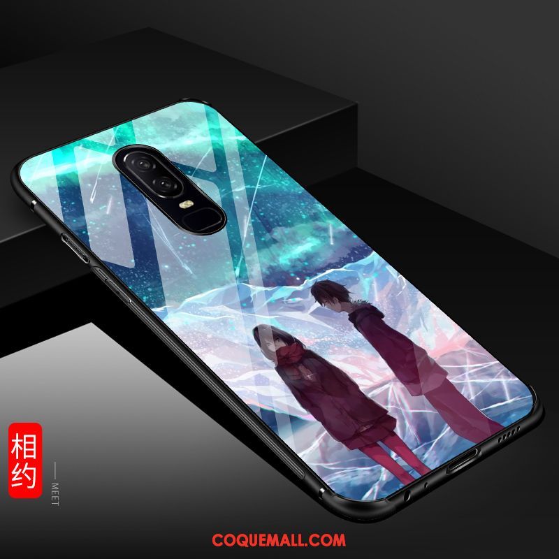 Étui Oneplus 6 Incassable Créatif Silicone, Coque Oneplus 6 Tout Compris Net Rouge