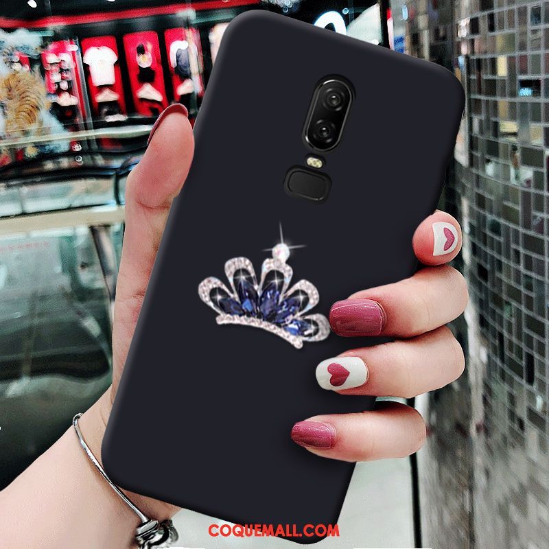 Étui Oneplus 6 Incassable Protection Téléphone Portable, Coque Oneplus 6 Net Rouge Strass