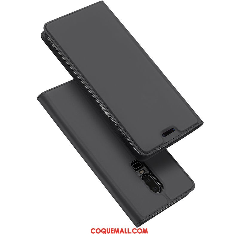 Étui Oneplus 6 Incassable Étui En Cuir Bleu, Coque Oneplus 6 Carte Nouveau