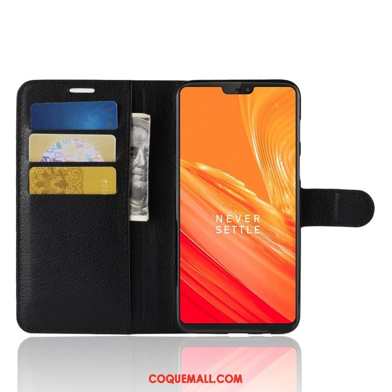 Étui Oneplus 6 Incassable Étui En Cuir Téléphone Portable, Coque Oneplus 6 Tout Compris Bleu