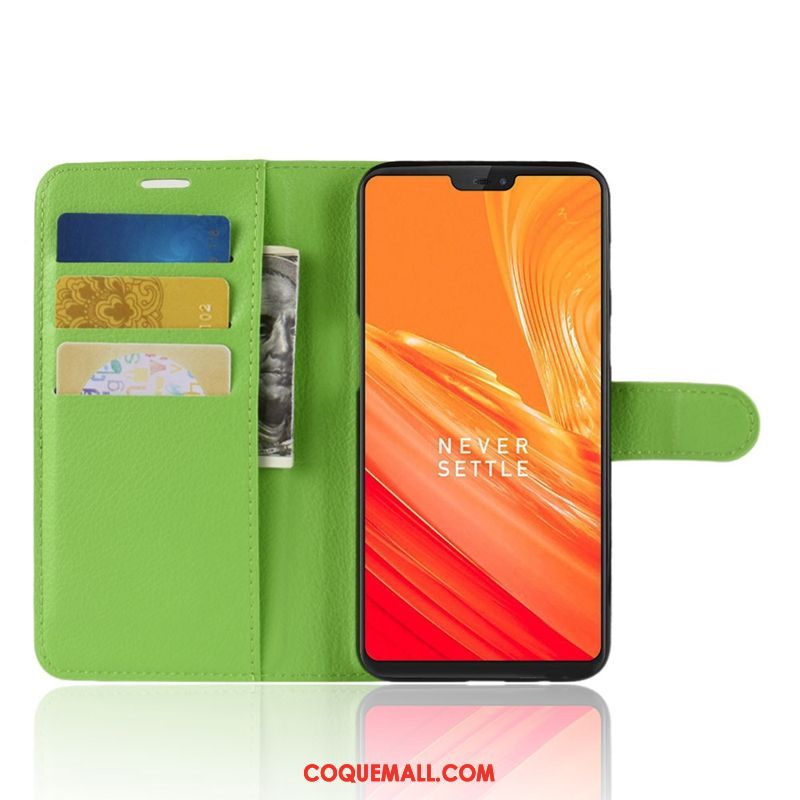 Étui Oneplus 6 Incassable Étui En Cuir Téléphone Portable, Coque Oneplus 6 Tout Compris Bleu