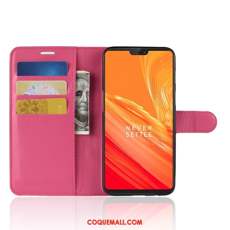 Étui Oneplus 6 Incassable Étui En Cuir Téléphone Portable, Coque Oneplus 6 Tout Compris Bleu