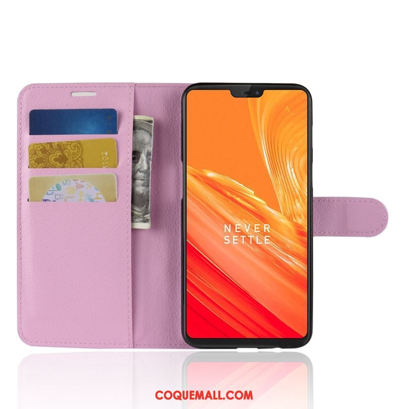 Étui Oneplus 6 Incassable Étui En Cuir Téléphone Portable, Coque Oneplus 6 Tout Compris Bleu