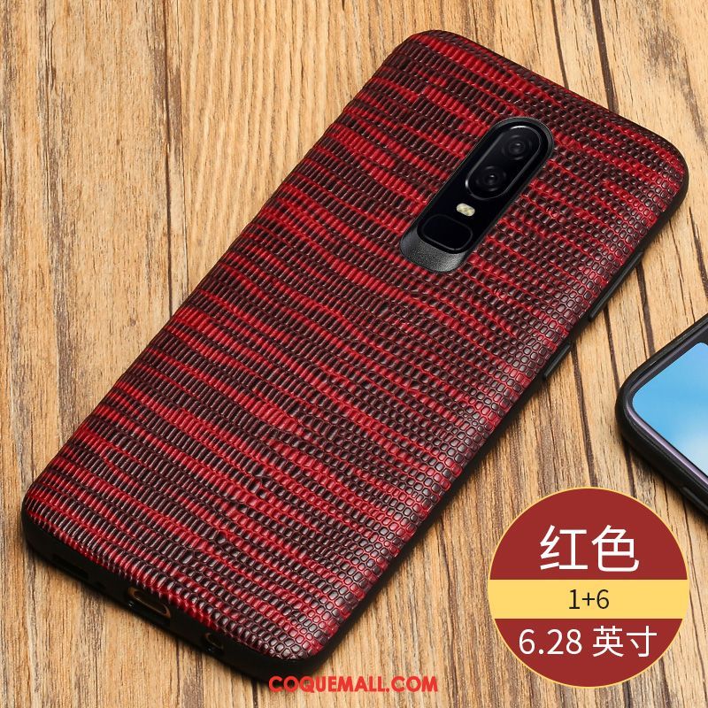 Étui Oneplus 6 Luxe Protection Téléphone Portable, Coque Oneplus 6 Bordure Rouge