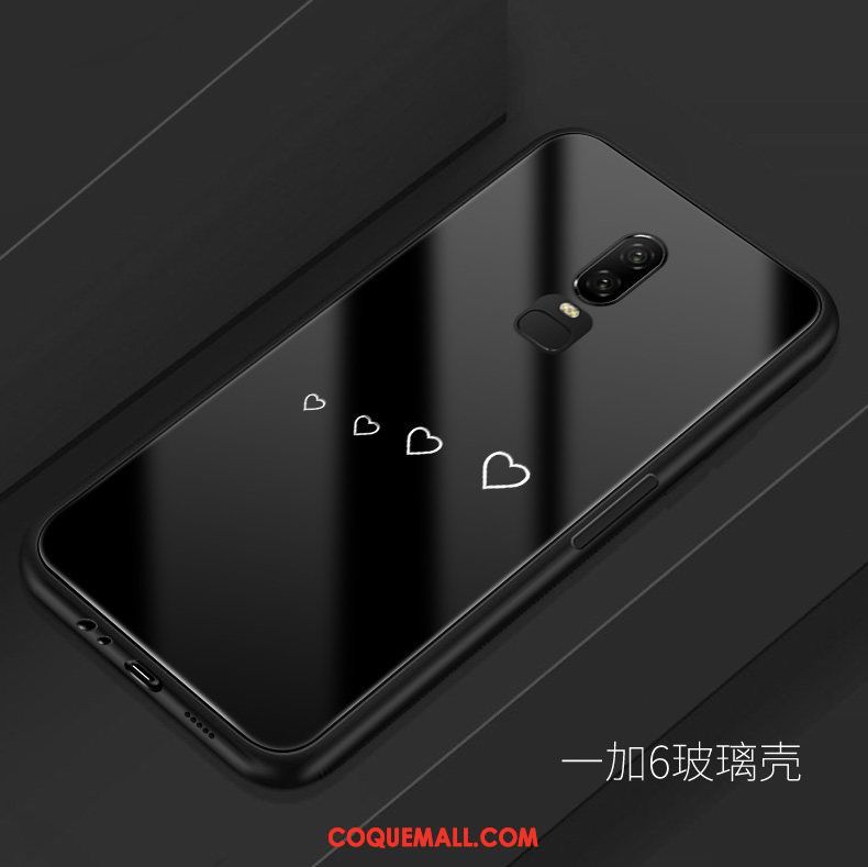 Étui Oneplus 6 Noir Amoureux Art, Coque Oneplus 6 Fluide Doux Amour