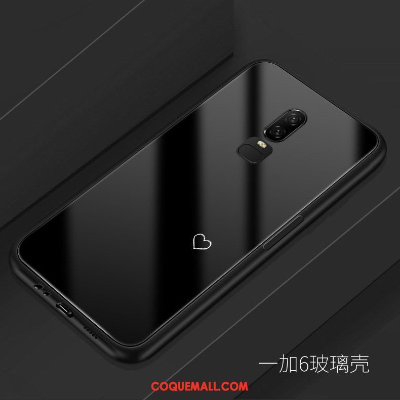 Étui Oneplus 6 Noir Amoureux Art, Coque Oneplus 6 Fluide Doux Amour