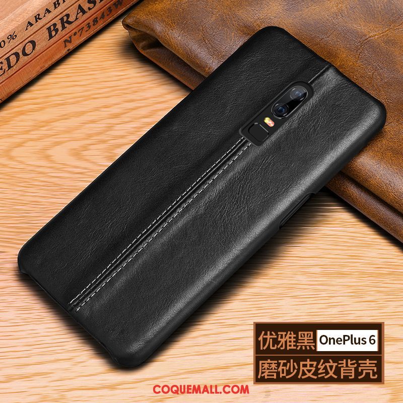 Étui Oneplus 6 Nouveau Cuir Téléphone Portable, Coque Oneplus 6 Incassable Étui En Cuir Braun