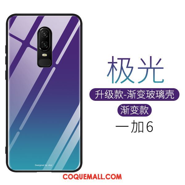 Étui Oneplus 6 Personnalité Miroir Verre, Coque Oneplus 6 Tout Compris Incassable