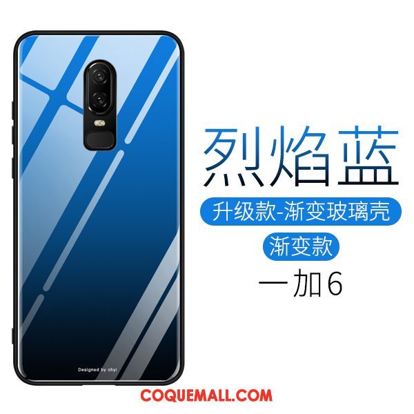 Étui Oneplus 6 Personnalité Miroir Verre, Coque Oneplus 6 Tout Compris Incassable