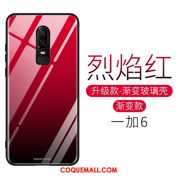 Étui Oneplus 6 Personnalité Miroir Verre, Coque Oneplus 6 Tout Compris Incassable