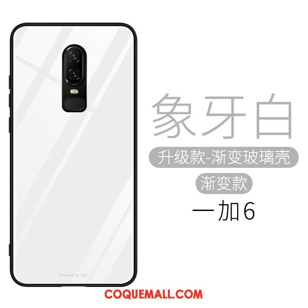 Étui Oneplus 6 Personnalité Miroir Verre, Coque Oneplus 6 Tout Compris Incassable