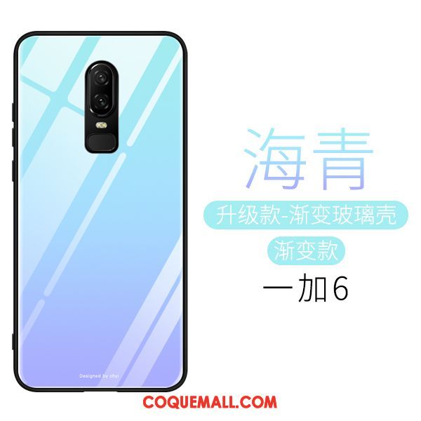 Étui Oneplus 6 Personnalité Miroir Verre, Coque Oneplus 6 Tout Compris Incassable