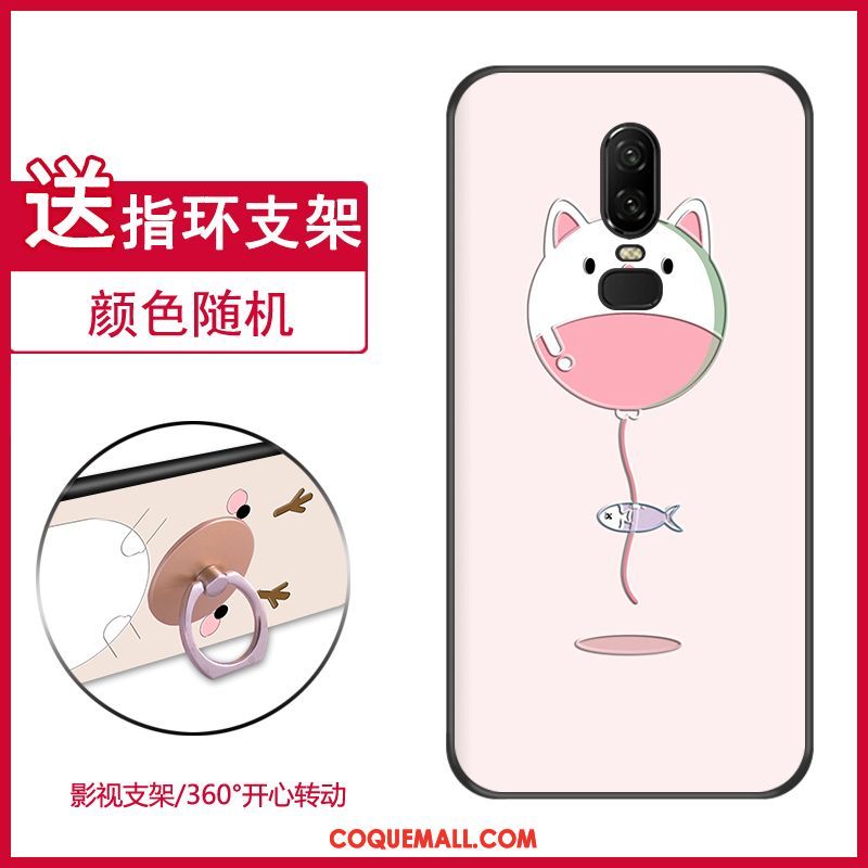 Étui Oneplus 6 Rose Fluide Doux Protection, Coque Oneplus 6 Silicone Délavé En Daim