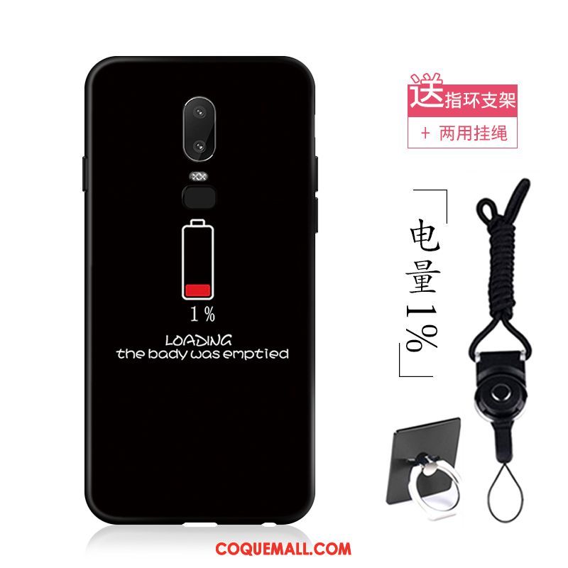 Étui Oneplus 6 Simple Noir Incassable, Coque Oneplus 6 Protection Art