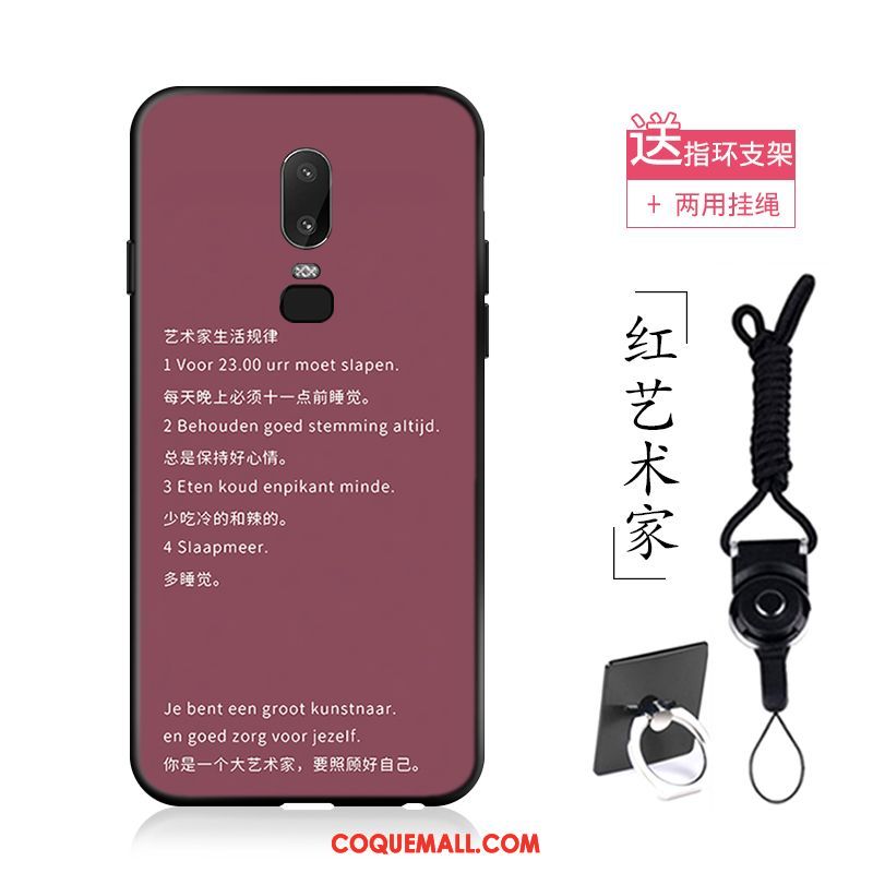 Étui Oneplus 6 Simple Noir Incassable, Coque Oneplus 6 Protection Art