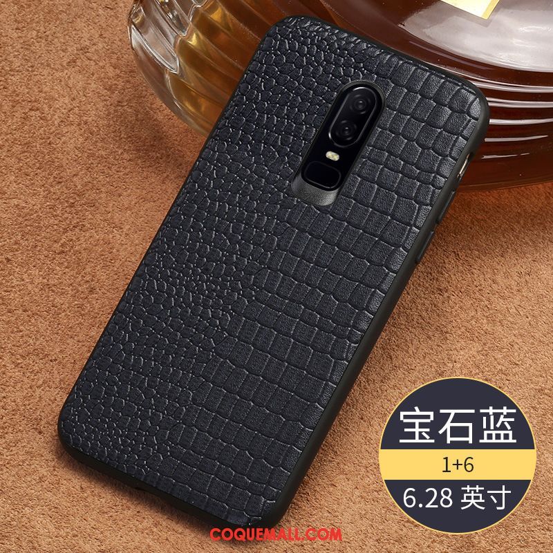 Étui Oneplus 6 Tout Compris Protection Cuir Véritable, Coque Oneplus 6 Noir Personnalisé