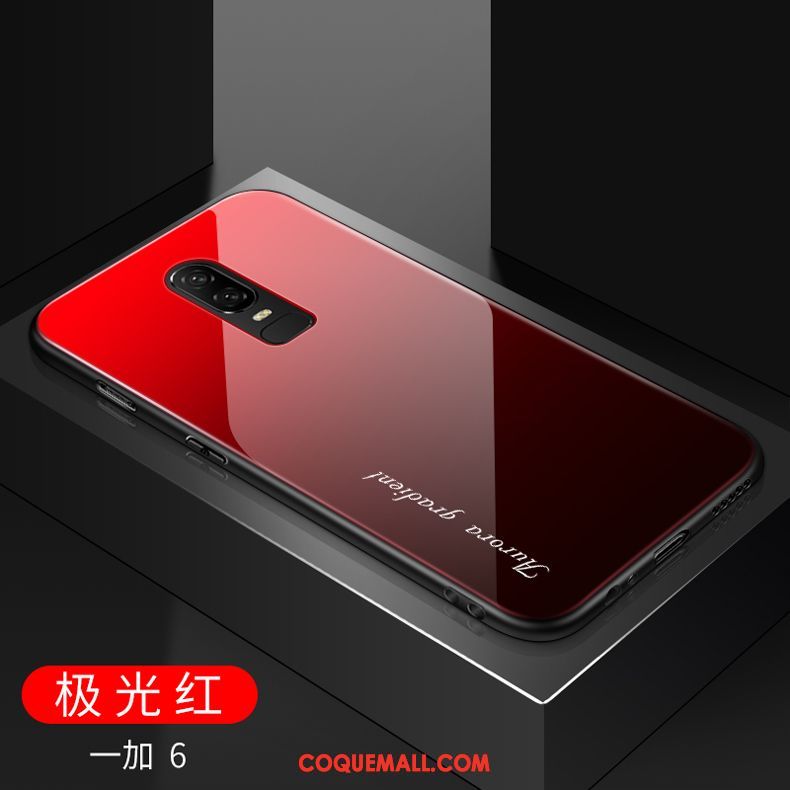 Étui Oneplus 6 Très Mince Couvercle Arrière Délavé En Daim, Coque Oneplus 6 Téléphone Portable Miroir