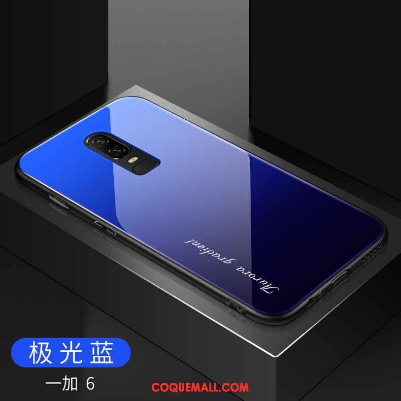 Étui Oneplus 6 Très Mince Couvercle Arrière Délavé En Daim, Coque Oneplus 6 Téléphone Portable Miroir