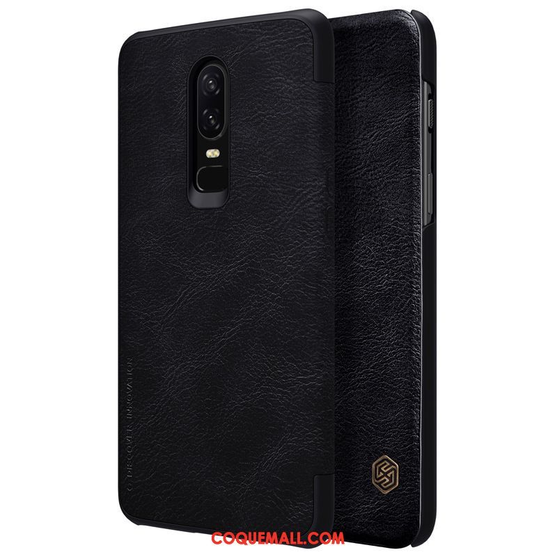 Étui Oneplus 6 Téléphone Portable Business Cuir Véritable, Coque Oneplus 6 Étui En Cuir Protection