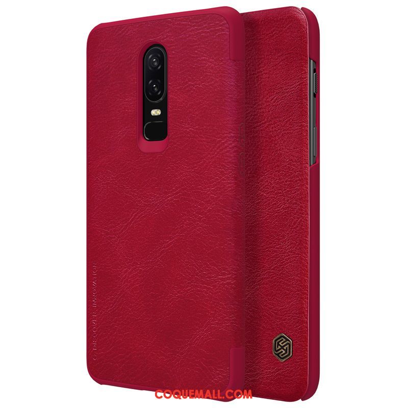 Étui Oneplus 6 Téléphone Portable Business Cuir Véritable, Coque Oneplus 6 Étui En Cuir Protection