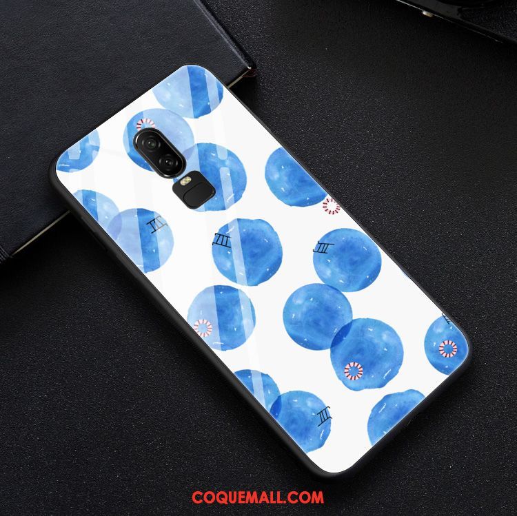 Étui Oneplus 6 Vintage Bordure Silicone, Coque Oneplus 6 Vent Verre