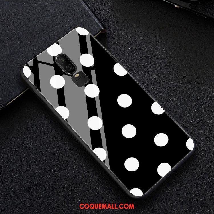 Étui Oneplus 6 Vintage Bordure Silicone, Coque Oneplus 6 Vent Verre