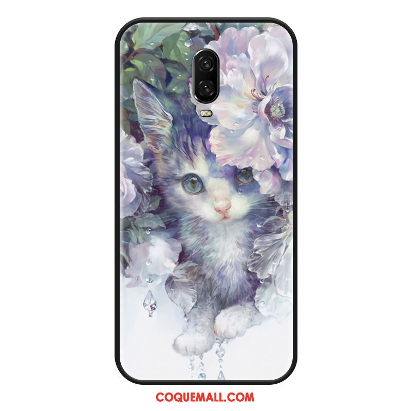 Étui Oneplus 6t Chat Téléphone Portable Silicone, Coque Oneplus 6t Créatif Marque De Tendance