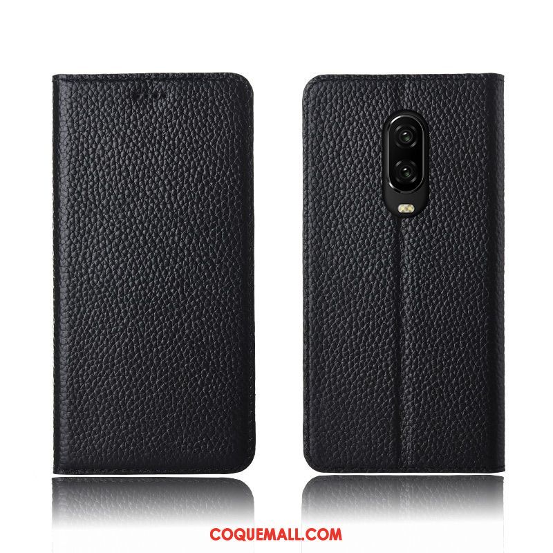 Étui Oneplus 6t Clamshell Protection Tout Compris, Coque Oneplus 6t Étui En Cuir Fluide Doux