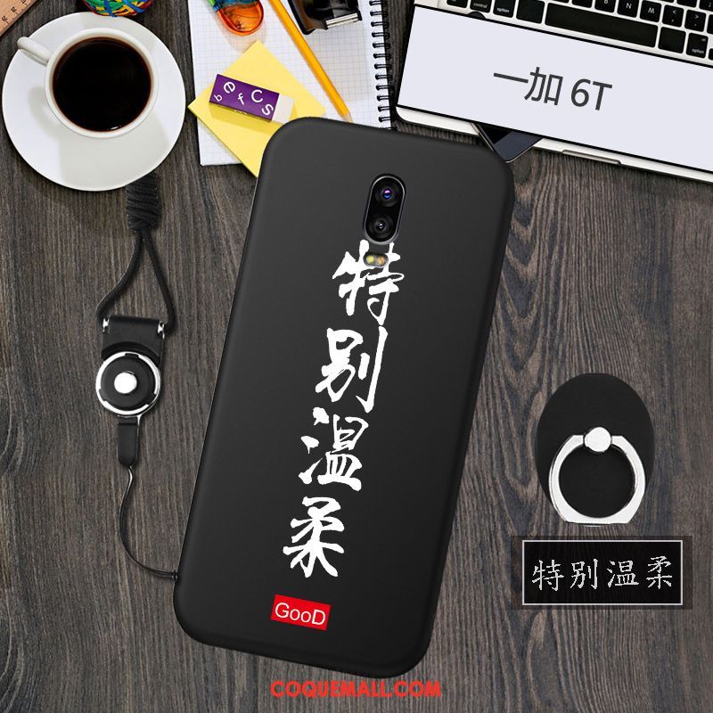 Étui Oneplus 6t Créatif Fluide Doux Modèle, Coque Oneplus 6t Noir Téléphone Portable