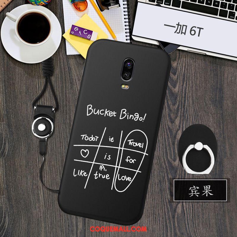 Étui Oneplus 6t Créatif Fluide Doux Modèle, Coque Oneplus 6t Noir Téléphone Portable