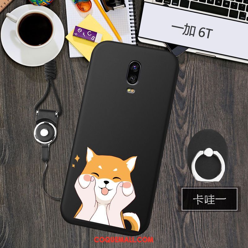 Étui Oneplus 6t Créatif Fluide Doux Modèle, Coque Oneplus 6t Noir Téléphone Portable