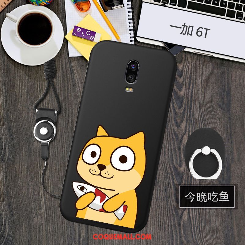 Étui Oneplus 6t Créatif Fluide Doux Modèle, Coque Oneplus 6t Noir Téléphone Portable