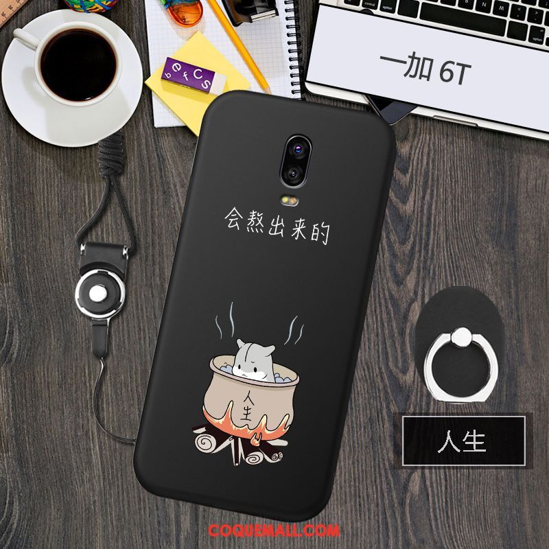 Étui Oneplus 6t Créatif Fluide Doux Modèle, Coque Oneplus 6t Noir Téléphone Portable