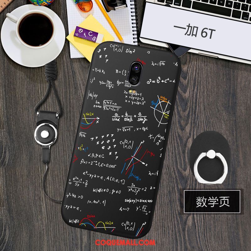 Étui Oneplus 6t Créatif Fluide Doux Modèle, Coque Oneplus 6t Noir Téléphone Portable