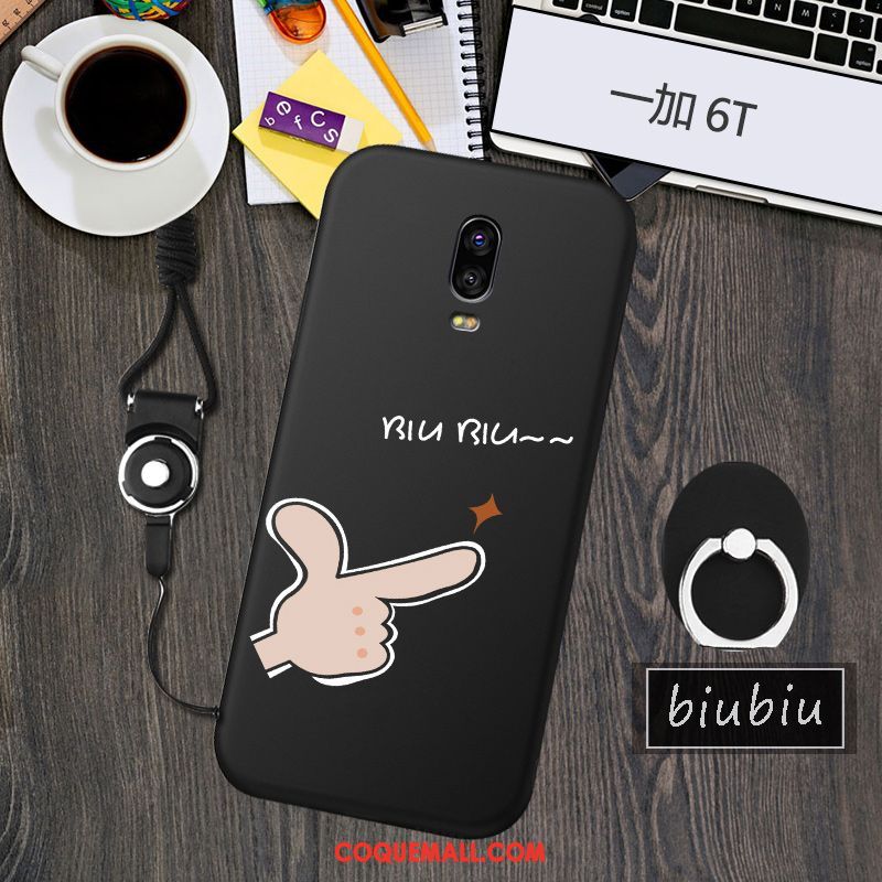 Étui Oneplus 6t Créatif Fluide Doux Modèle, Coque Oneplus 6t Noir Téléphone Portable