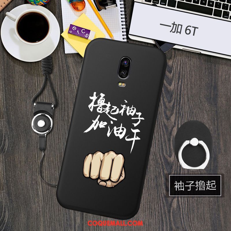 Étui Oneplus 6t Créatif Fluide Doux Modèle, Coque Oneplus 6t Noir Téléphone Portable